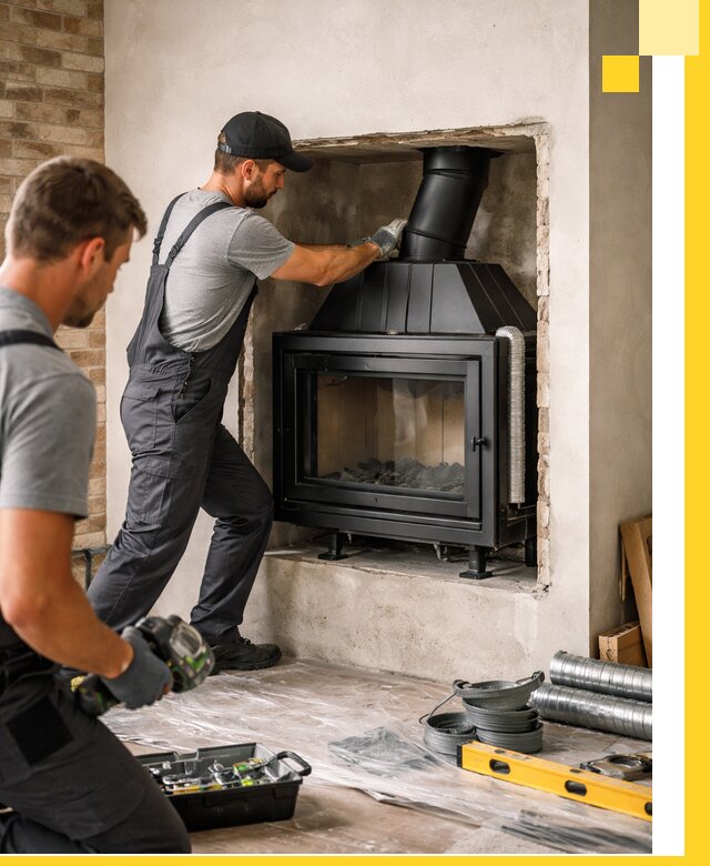 Установка каминных топок в Черемхове: монтаж, подключение