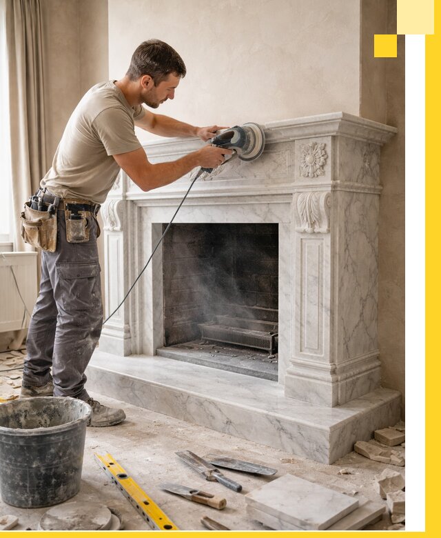 Изготовление и установка мраморных каминов в Черемхове под ключ