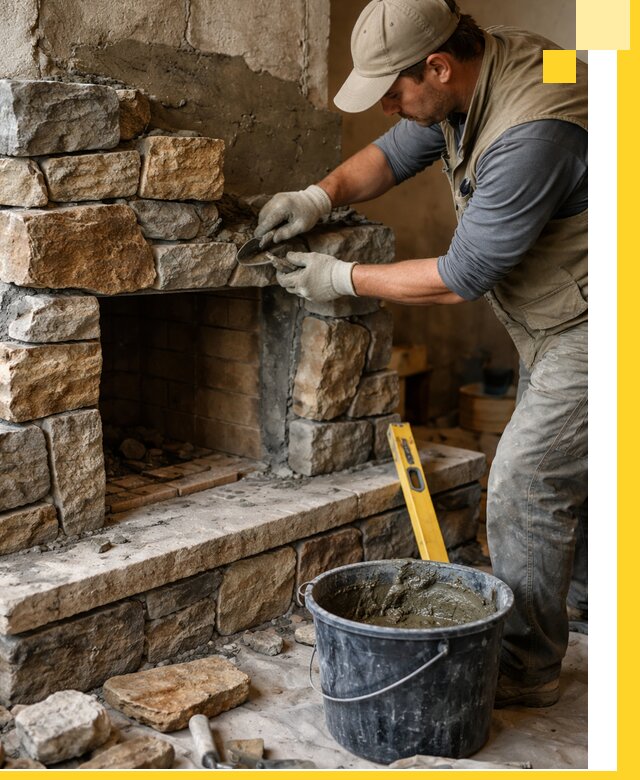 Изготовление и установка каменных каминов под ключ в Черемхове