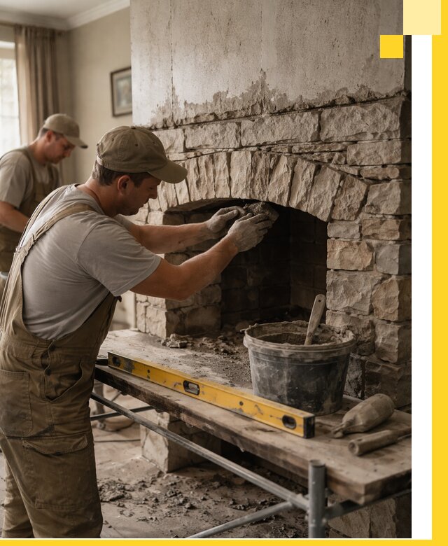 Изготовление каминов под ключ в Черемхове, монтаж и отделка