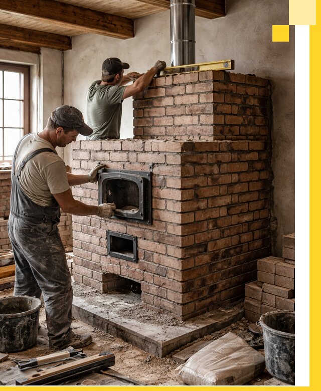 Печи для загородного дома под ключ в Черемхове — монтаж и сервис