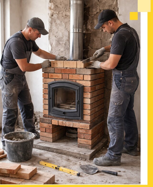 Монтаж печи камина под ключ в Черемхове с гарантией и пусконаладкой