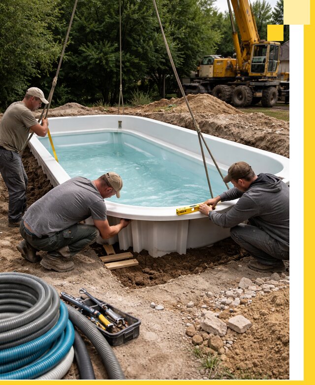 Установка и монтаж композитных бассейнов под ключ в Черемхове