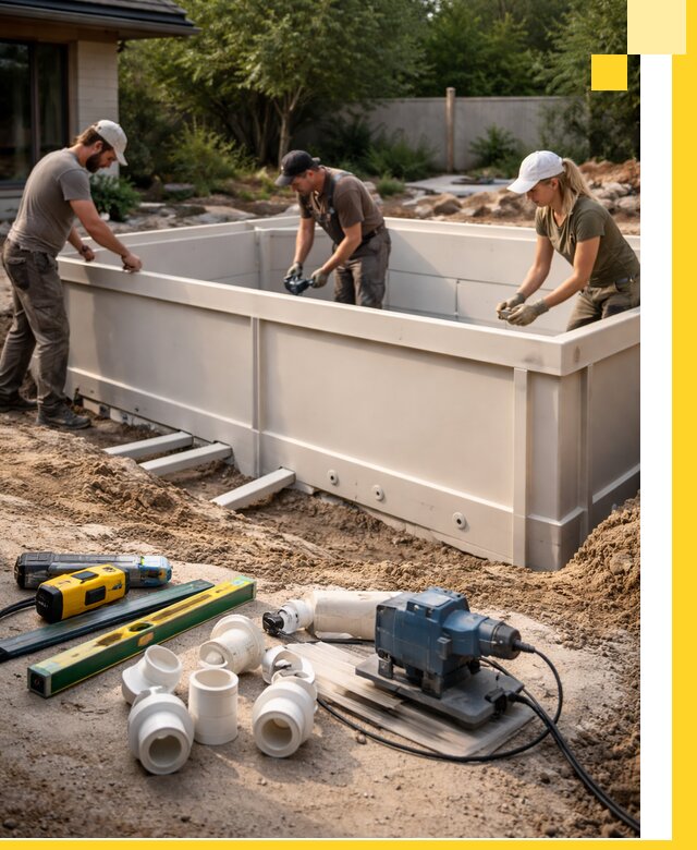 Установка полипропиленовых бассейнов под ключ в Черемхове