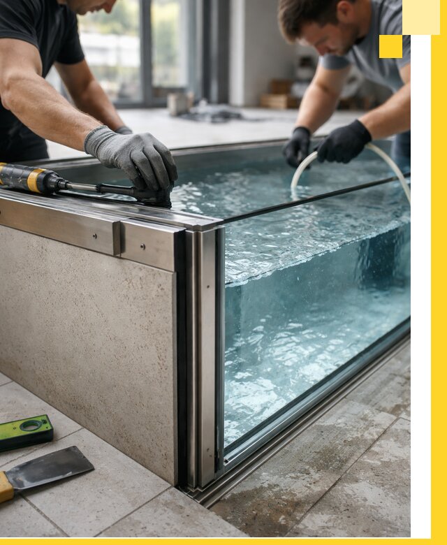 Проектирование и монтаж стеклянных бассейнов в Черемхове