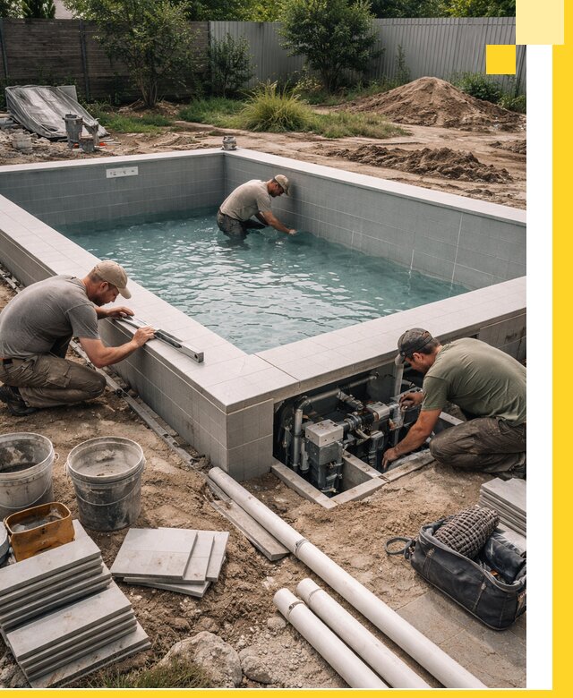 Строительство и монтаж бассейнов для дачи под ключ в Черемхове