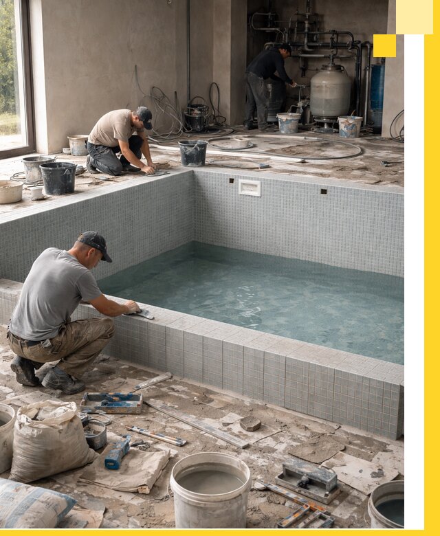 Строительство и монтаж бассейнов в помещении в Черемхове