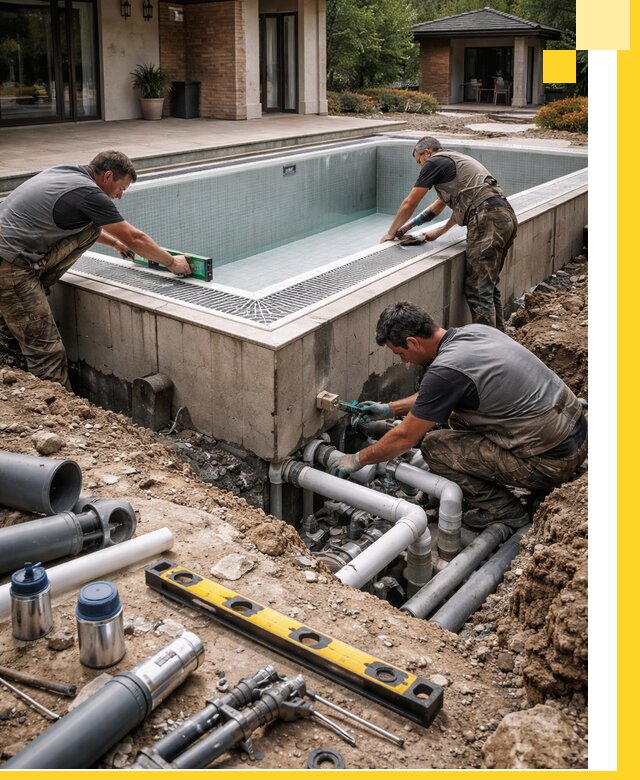 Строительство переливных бассейнов в Черемхове под ключ