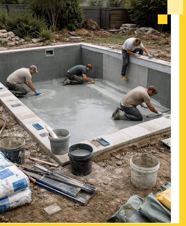 Изготовление и монтаж чаши бассейна под ключ в Черемхове