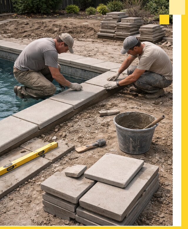 Установка и изготовление копингового камня для бассейнов в Черемхове