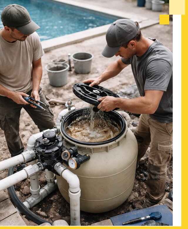 Установка и обслуживание песочных фильтров для бассейнов в Черемхове