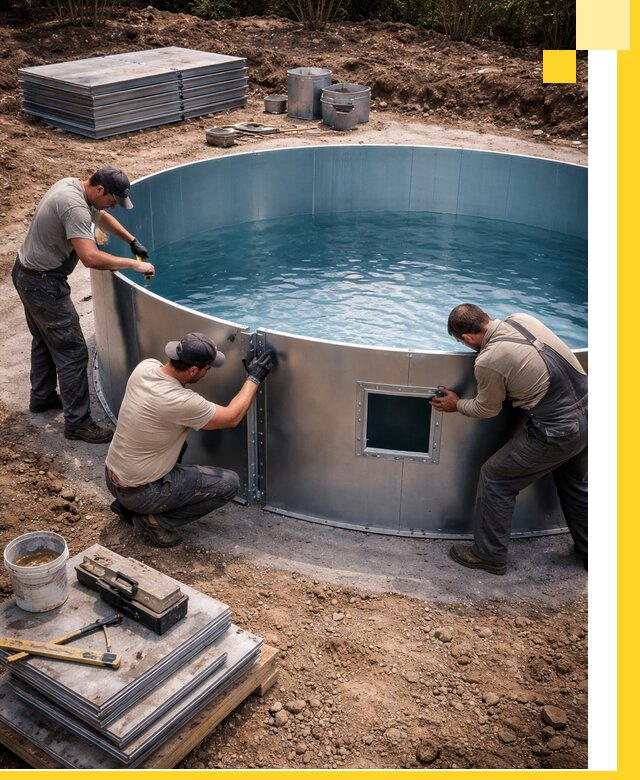 Круглые бассейны под ключ в Черемхове проектирование и монтаж