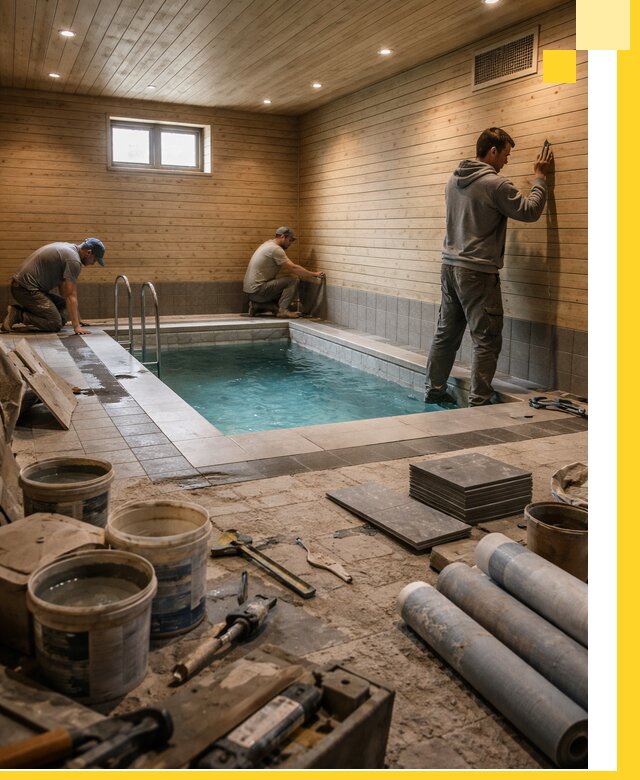 Строительство бани с бассейном и сауной под ключ в Черемхове