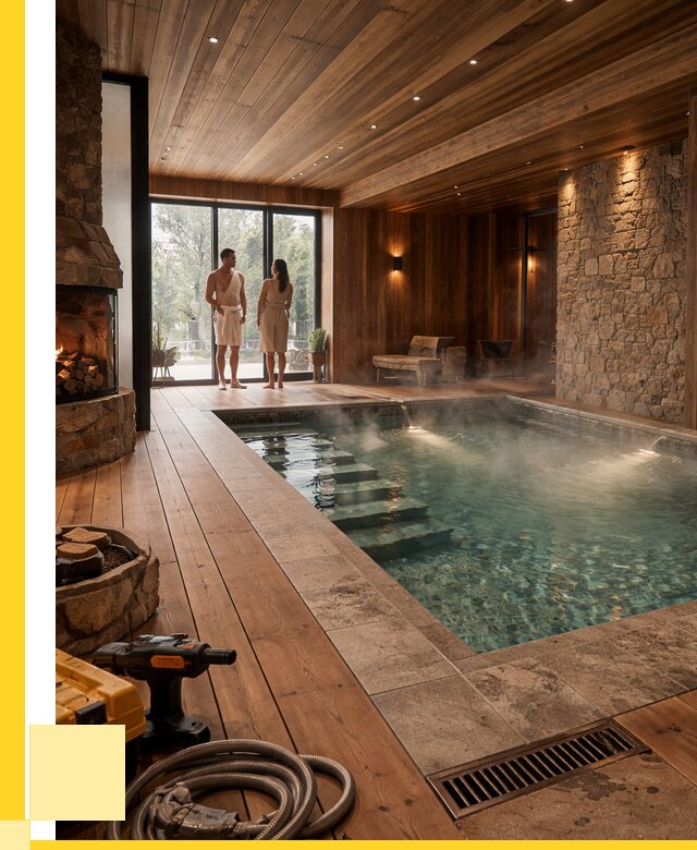 Проекты бань с бассейном под ключ в Черемхове от 78195 р., ЭриданЧрм