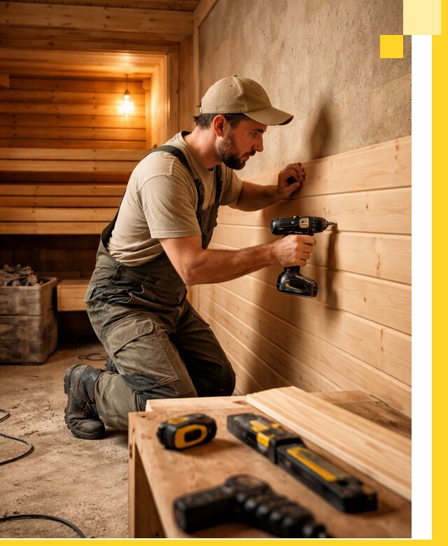 Профессиональная внутренняя отделка бани в Черемхове под ключ