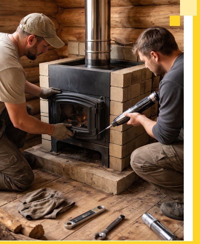 Монтаж и установка печи в бане под ключ с гарантией в Черемхове