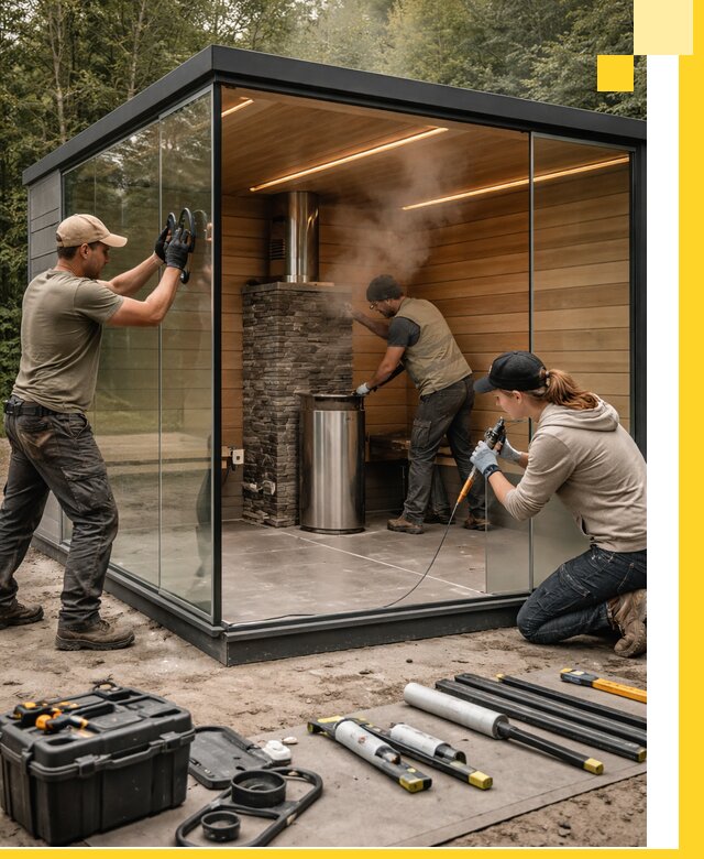 Проектирование и строительство стеклянных бань в Черемхове