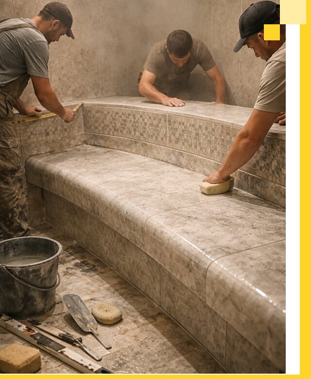 Изготовление и установка сидений для хамама в Черемхове